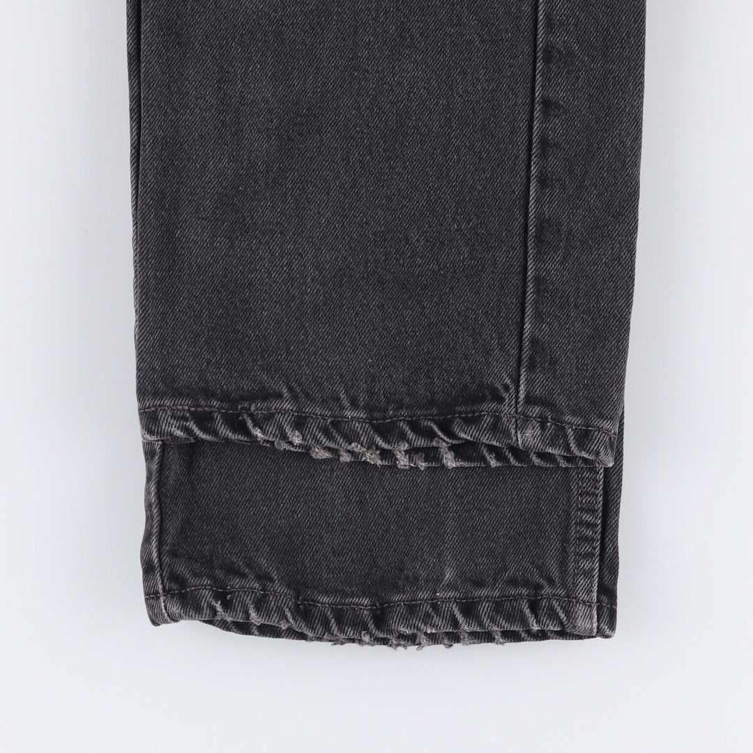 00'S Levi's 505 REGULAR FIT STRAIGHT LEG Black Denim Tapered Denim Pants Made in Canada Men's W28 equivalent cotton gray type Vintage Second Hand