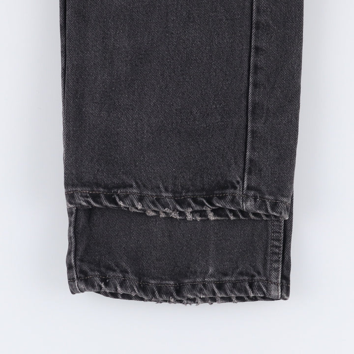 00'S Levi's 505 REGULAR FIT STRAIGHT LEG Black Denim Tapered Denim Pants Made in Canada Men's W28 equivalent cotton gray type Vintage Second Hand