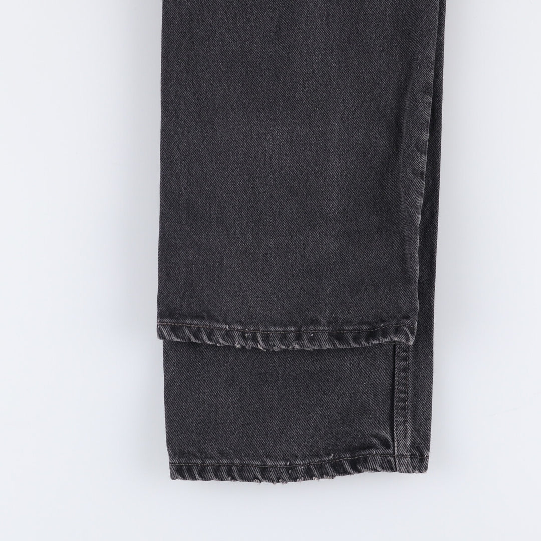 00'S Levi's 505 REGULAR FIT STRAIGHT LEG Black Denim Tapered Denim Pants Made in Canada Men's W28 equivalent cotton gray type Vintage Second Hand