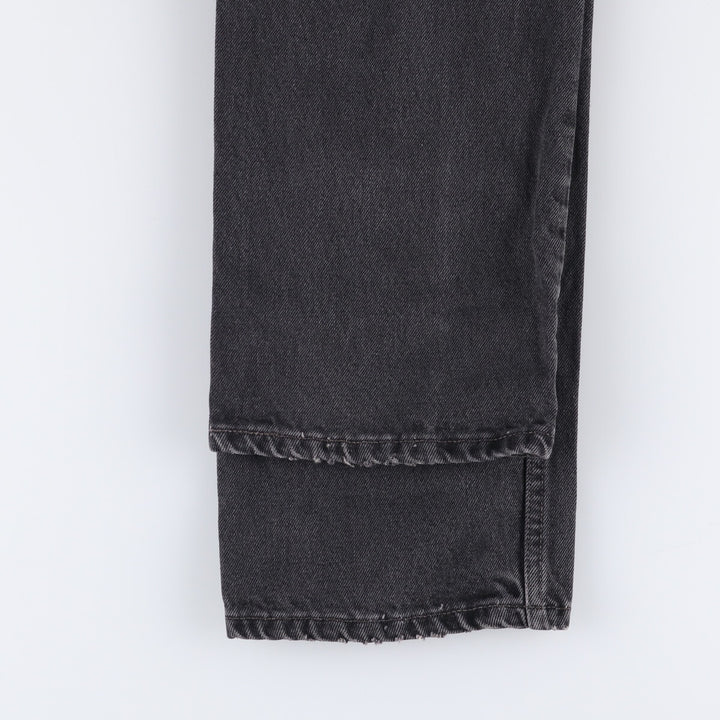 00'S Levi's 505 REGULAR FIT STRAIGHT LEG Black Denim Tapered Denim Pants Made in Canada Men's W28 equivalent cotton gray type Vintage Second Hand