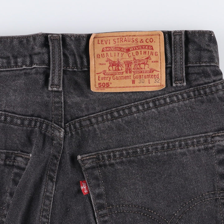 90'S Levi's 505-0260 Black Denim Tapered Denim Pants Made in Canada Men's W30 equivalent cotton gray type Vintage Second Hand