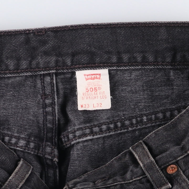 90'S Levi's 505-0260 Black Denim Tapered Denim Pants Made in USA cotton black type Vintage Second Hand