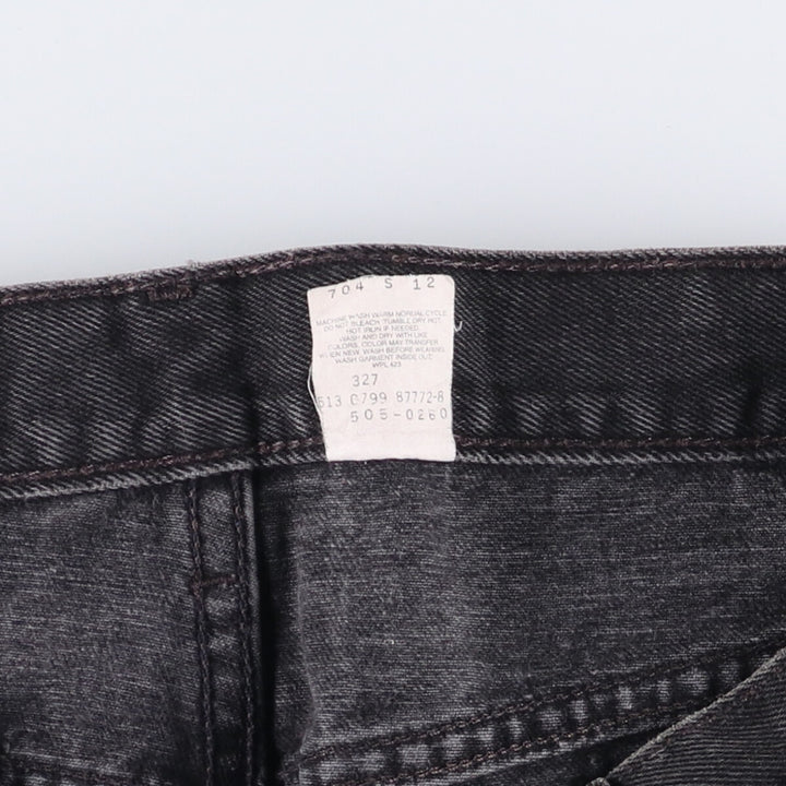 90'S Levi's 505-0260 Black Denim Tapered Denim Pants Made in USA cotton black type Vintage Second Hand