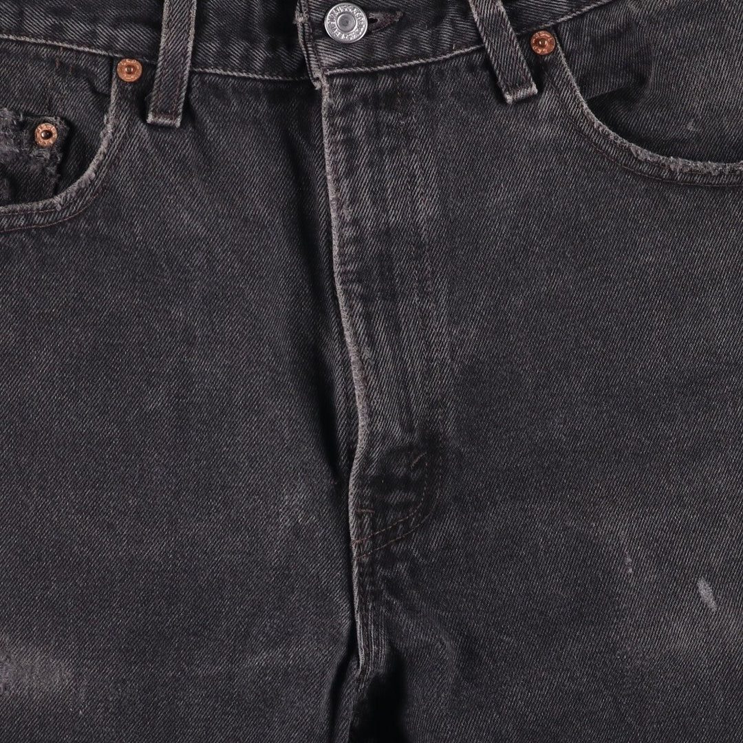 90'S Levi's 505-0260 Black Denim Tapered Denim Pants Made in USA cotton black type Vintage Second Hand