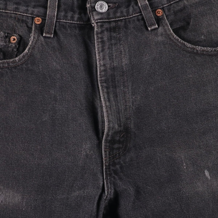90'S Levi's 505-0260 Black Denim Tapered Denim Pants Made in USA cotton black type Vintage Second Hand