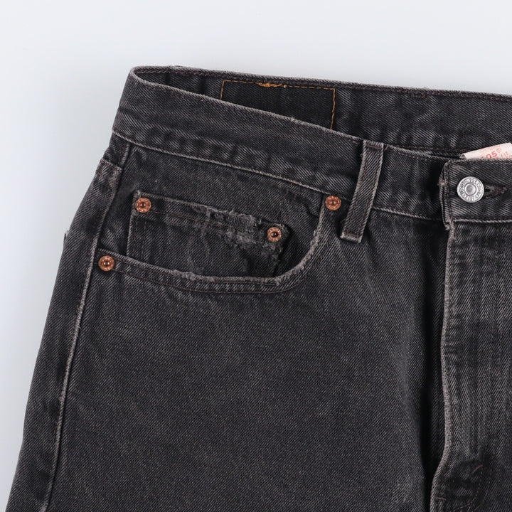 90'S Levi's 505-0260 Black Denim Tapered Denim Pants Made in USA cotton black type Vintage Second Hand