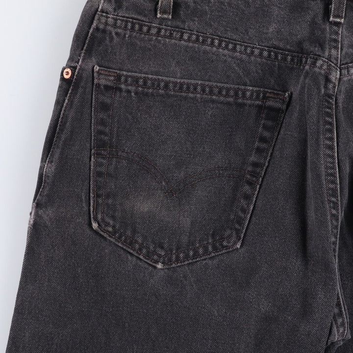 90'S Levi's 505-0260 Black Denim Tapered Denim Pants Made in USA cotton black type Vintage Second Hand