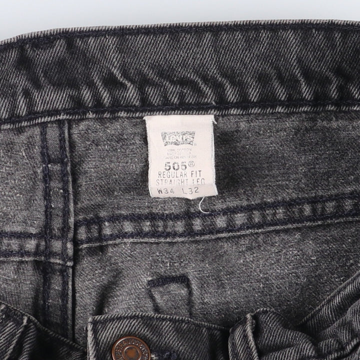 90'S Levi's 505-0266 Black Denim Tapered Denim Pants Made in USA Men's W32 Vintage cotton gray type Vintage Second Hand