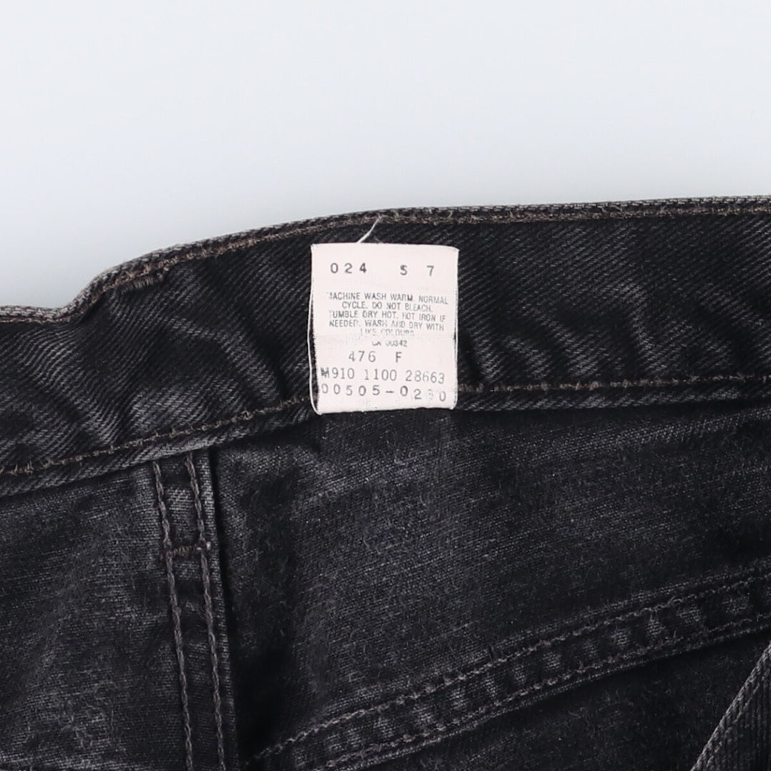 00'S Levi's 505 REGULAR FIT STRAIGHT LEG Black Denim Tapered Denim Pants Made in Canada Men's W32 equivalent cotton black type Vintage Second Hand
