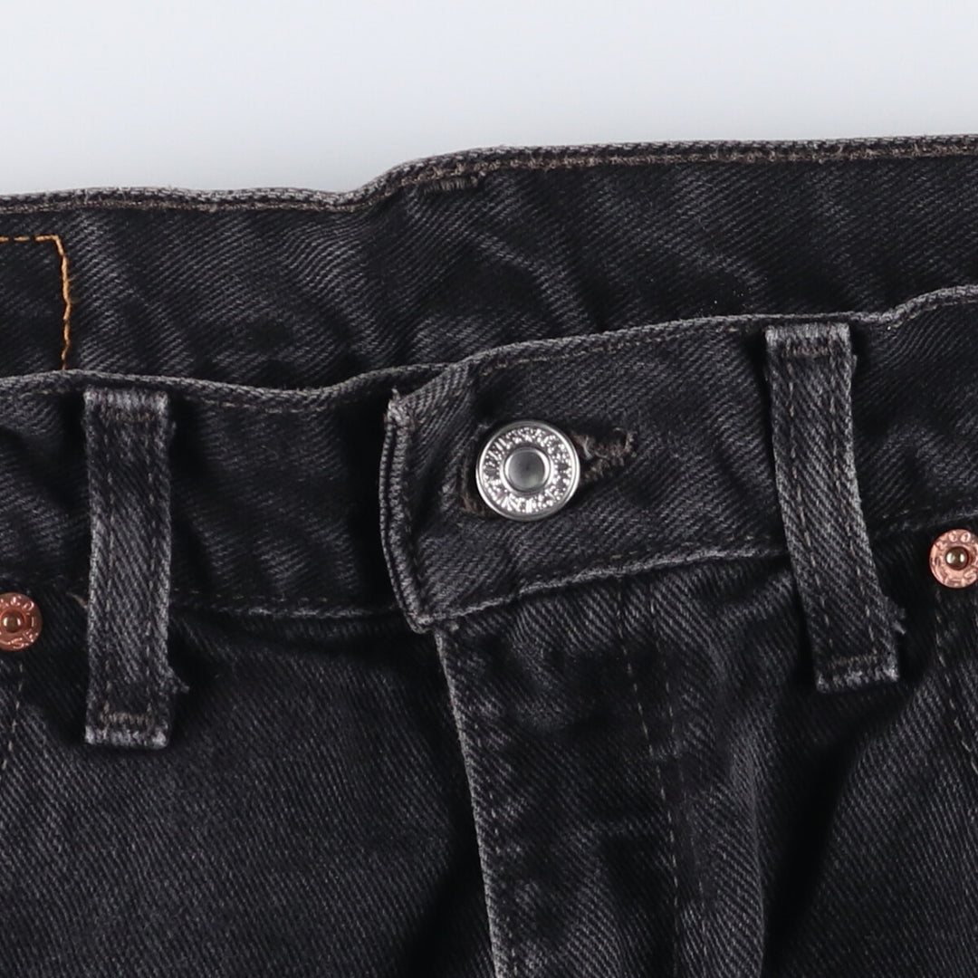 00'S Levi's 505 REGULAR FIT STRAIGHT LEG Black Denim Tapered Denim Pants Made in Canada Men's W32 equivalent cotton black type Vintage Second Hand