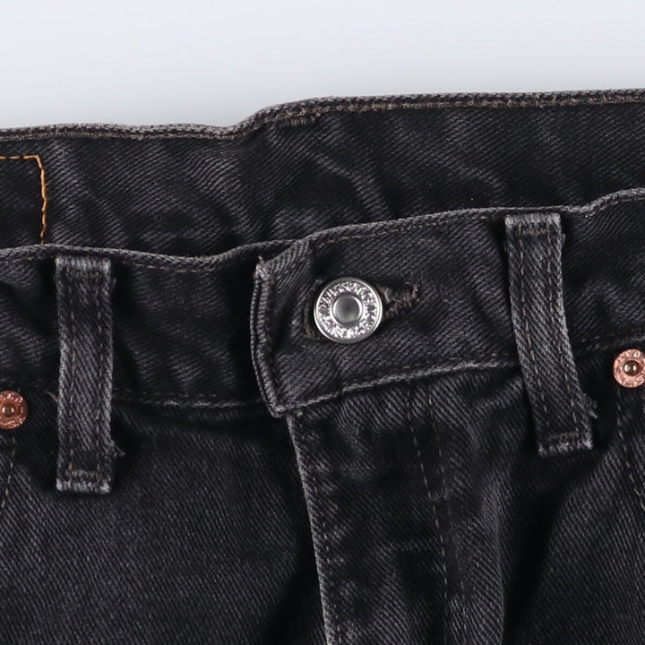 00'S Levi's 505 REGULAR FIT STRAIGHT LEG Black Denim Tapered Denim Pants Made in Canada Men's W32 equivalent cotton black type Vintage Second Hand
