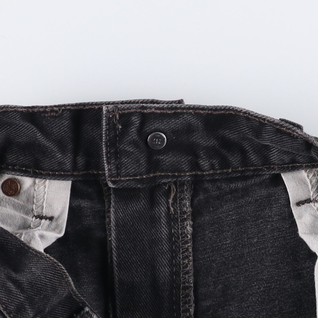 00'S Levi's 505 REGULAR FIT STRAIGHT LEG Black Denim Tapered Denim Pants Made in Canada Men's W32 equivalent cotton black type Vintage Second Hand