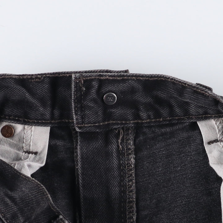 00'S Levi's 505 REGULAR FIT STRAIGHT LEG Black Denim Tapered Denim Pants Made in Canada Men's W32 equivalent cotton black type Vintage Second Hand