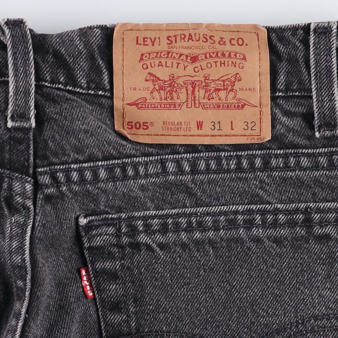 ~00'S Levi's 505 Black Denim Tapered Denim Pants Men's W30 equivalent unclear gray type Vintage Second Hand