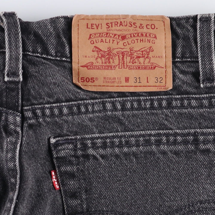 ~00'S Levi's 505 Black Denim Tapered Denim Pants Men's W30 equivalent unclear gray type Vintage Second Hand