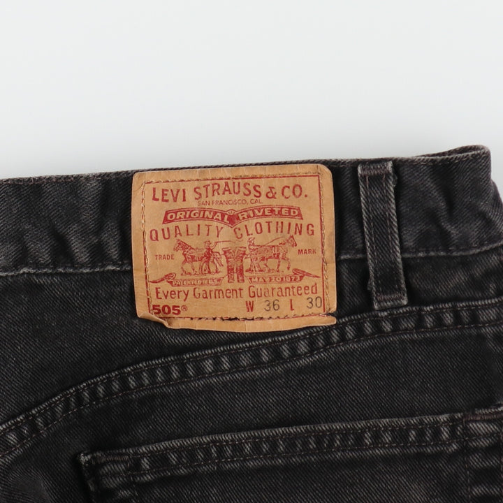 00'S Levi's 505 REGULAR FIT STRAIGHT LEG Black Denim Tapered Denim Pants Made in USA Men's W35 equivalent /evb007614