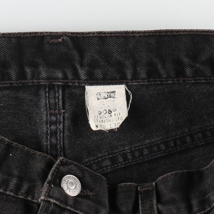 00'S Levi's 505 REGULAR FIT STRAIGHT LEG Black Denim Tapered Denim Pants Made in USA Men's W35 equivalent /evb007614