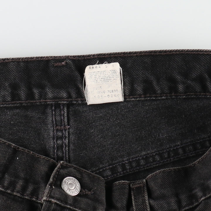 00'S Levi's 505 REGULAR FIT STRAIGHT LEG Black Denim Tapered Denim Pants Made in USA Men's W35 equivalent /evb007614