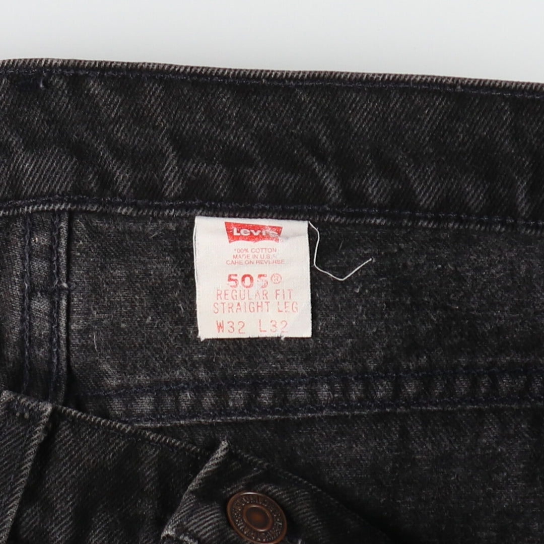 90'S Levi's 505 Black Denim Tapered Denim Pants Made in USA Men's W32 Vintage /evb007619