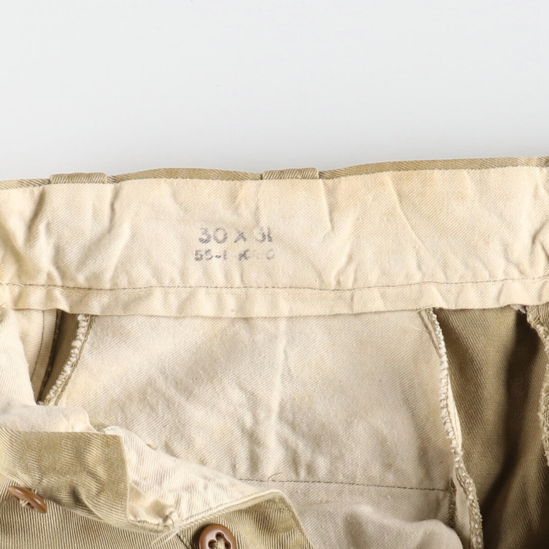 50'S US military genuine military chino pants made in USA 30x31 men's w29 equivalent vintage /evb007622