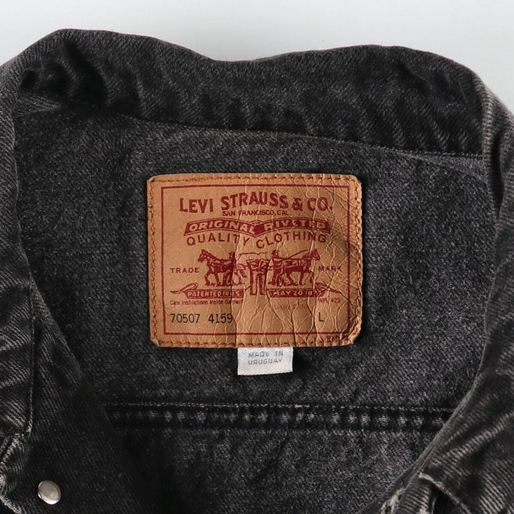 00'S Levi's 70507-4159 Black Denim Jacket G-Jean Men's Size L /evb007625