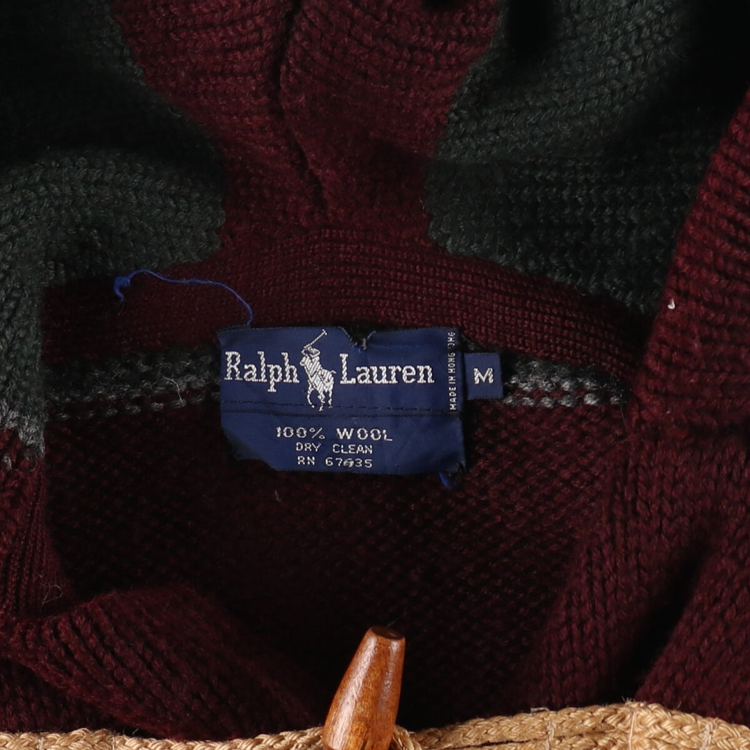 90s~00'S Ralph Lauren Striped Pattern Wool Knit Cardigan Duffle Coat Men's M Size Vintage /evb007650