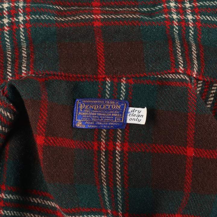 70'S Pendleton Check Pattern Wool Jacket Made in USA Men's XL Vintage /evb007657