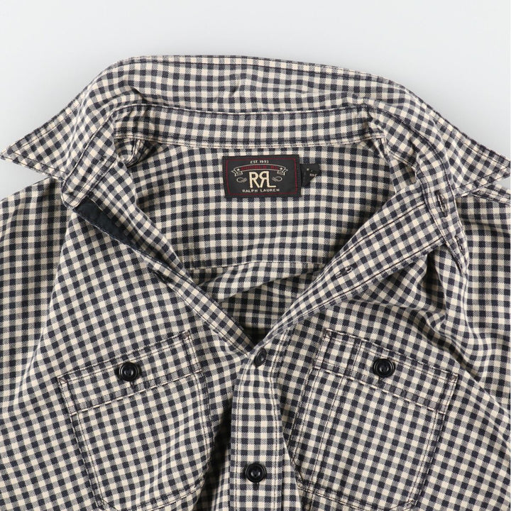 Ralph Lauren RRL Double RL 2nd Edition Long Sleeve Cotton Check Shirt Men's S Size /evb007680