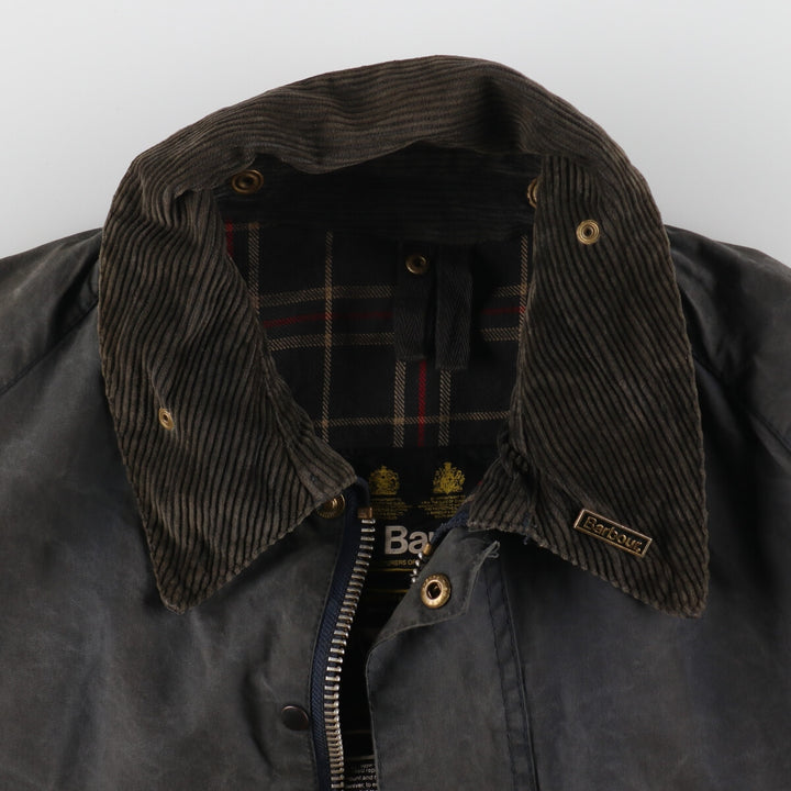 90'S Barbour Bedale Badged 3 Warrant Waxed Cotton Oiled Jacket Made in England C42 Men's L size /evb007731