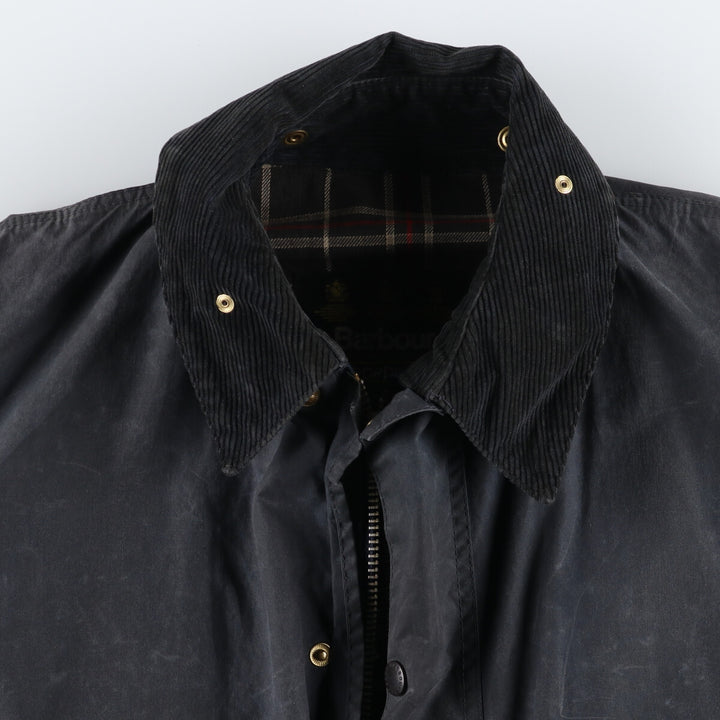 80s-90'S Barbour BORDER Old 3 Warrant Waxed Cotton Oiled Jacket Made in England C46 Men's XL equivalent /evb007738