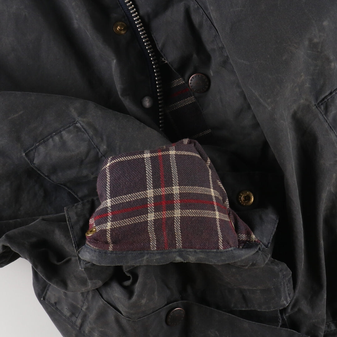 90'S Barbour Bedale Old 3 Warrant Waxed Cotton Oiled Jacket Made in England C42 Men's L Size Vintage /evb007740