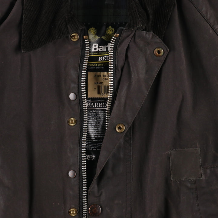 80s-90'S Barbour Bedale Old 3 Warrant Waxed Cotton Oiled Jacket Made in England C40 Men's M Size Vintage /evb007761