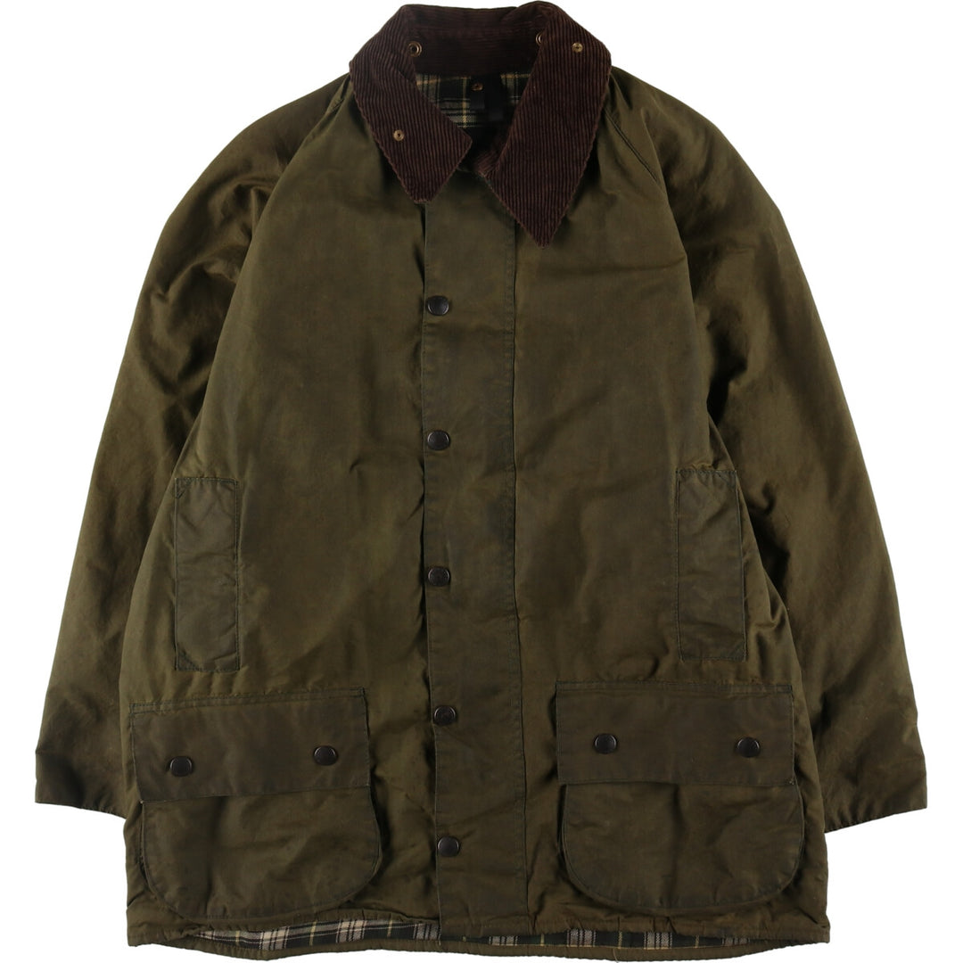 90'S Barbour Beaufort Old 3 Warrant Oiled Hunting Jacket Made in England C42 Men's L size /evb007762