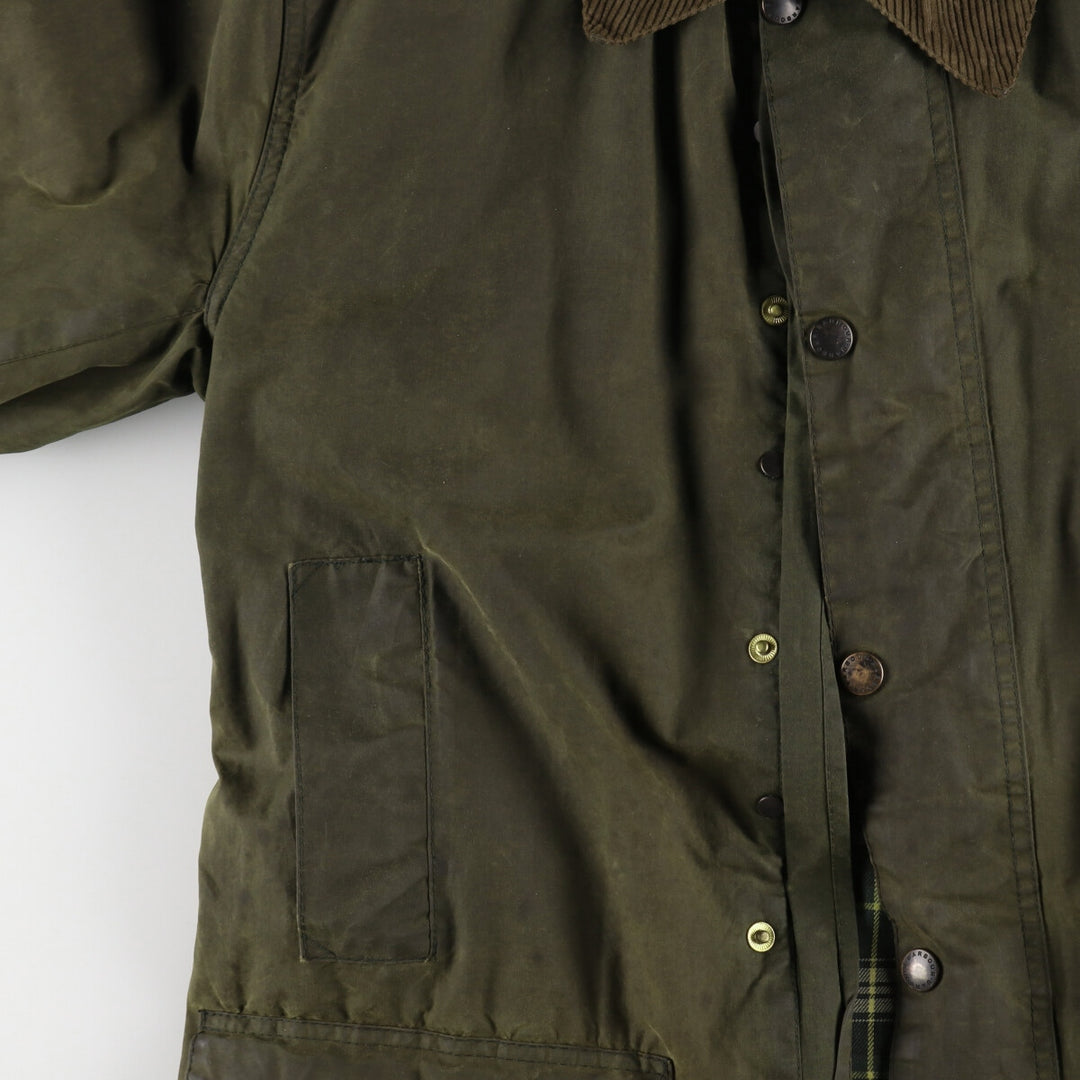 80s-90'S Barbour Border Old 3 Warrant Waxed Cotton Oiled Jacket Made in England C38 Men's M Size Vintage /evb007771