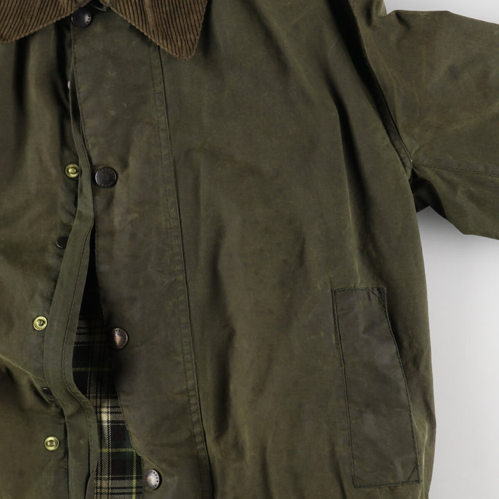 80s-90'S Barbour Border Old 3 Warrant Waxed Cotton Oiled Jacket Made in England C38 Men's M Size Vintage /evb007771