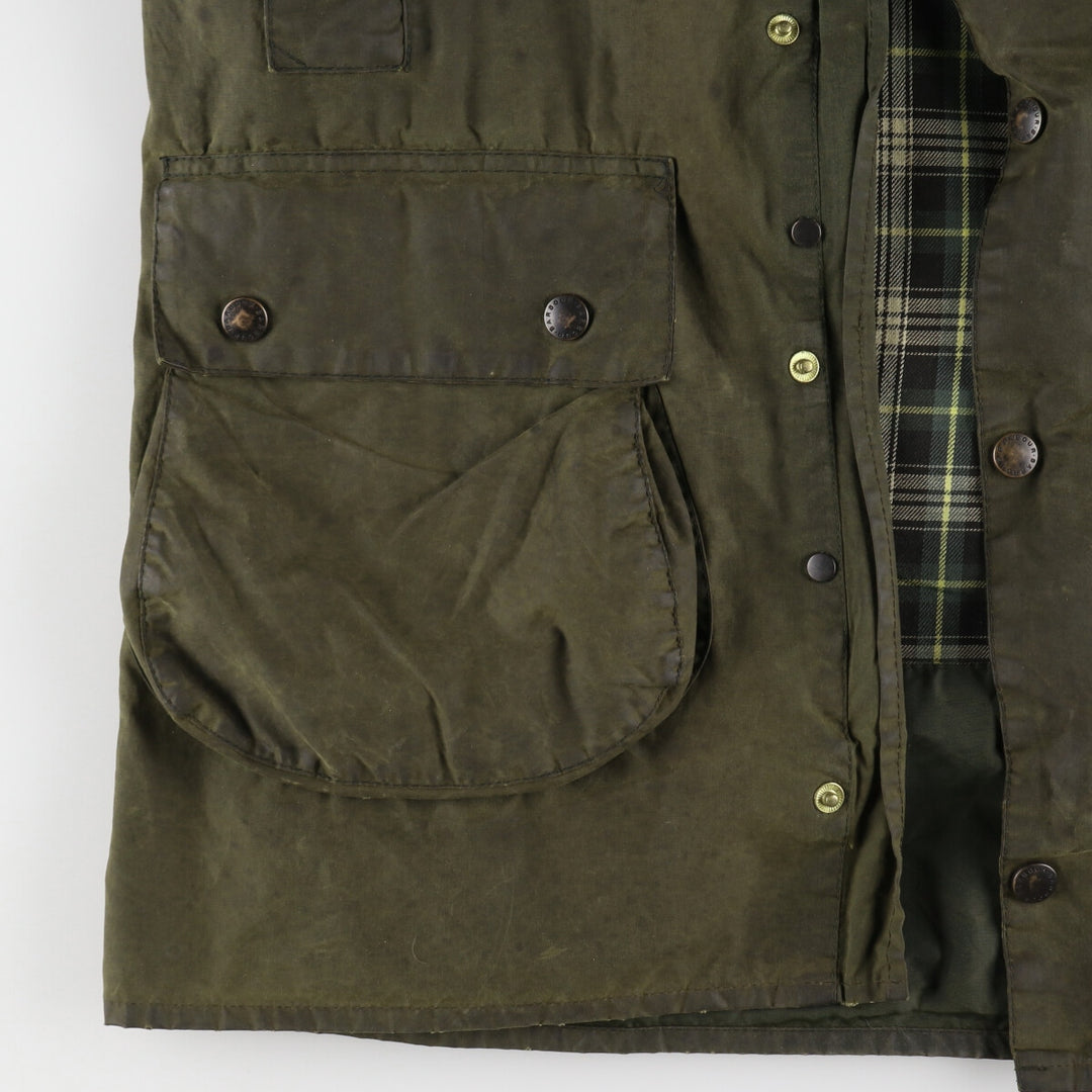 80s-90'S Barbour Border Old 3 Warrant Waxed Cotton Oiled Jacket Made in England C38 Men's M Size Vintage /evb007771