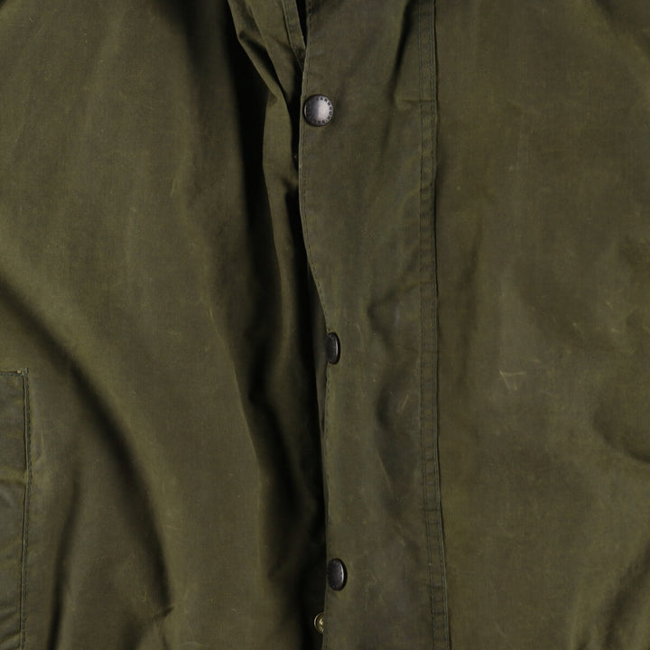 80s-90'S Barbour Border Old 3 Warrant Waxed Cotton Oiled Jacket Made in England C42 Men's L Size Vintage /evb007773