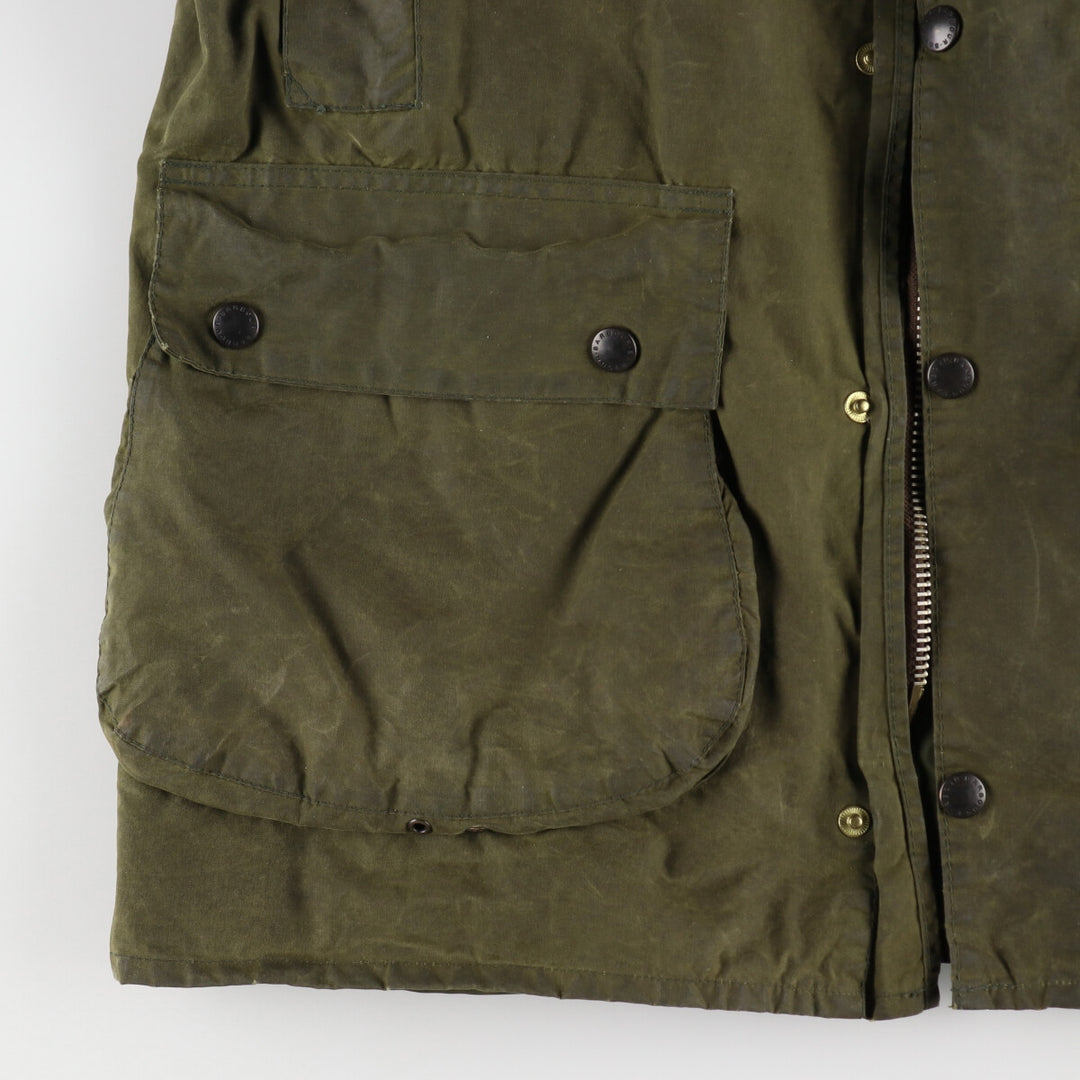 80s-90'S Barbour Border Old 3 Warrant Waxed Cotton Oiled Jacket Made in England C42 Men's L Size Vintage /evb007773