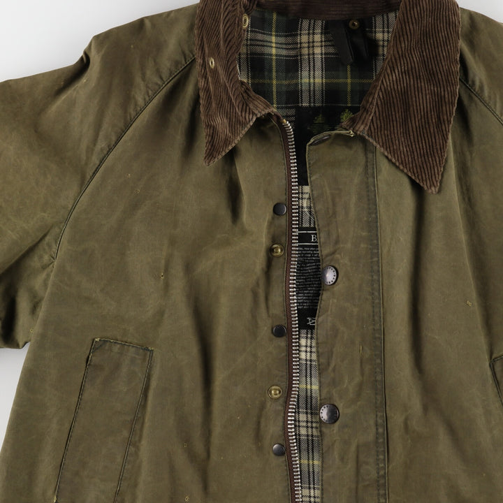 80s-90'S Barbour Bedale Old 3 Warrant Waxed Cotton Oiled Jacket Made in England C42 Men's L Size Vintage /evb007778