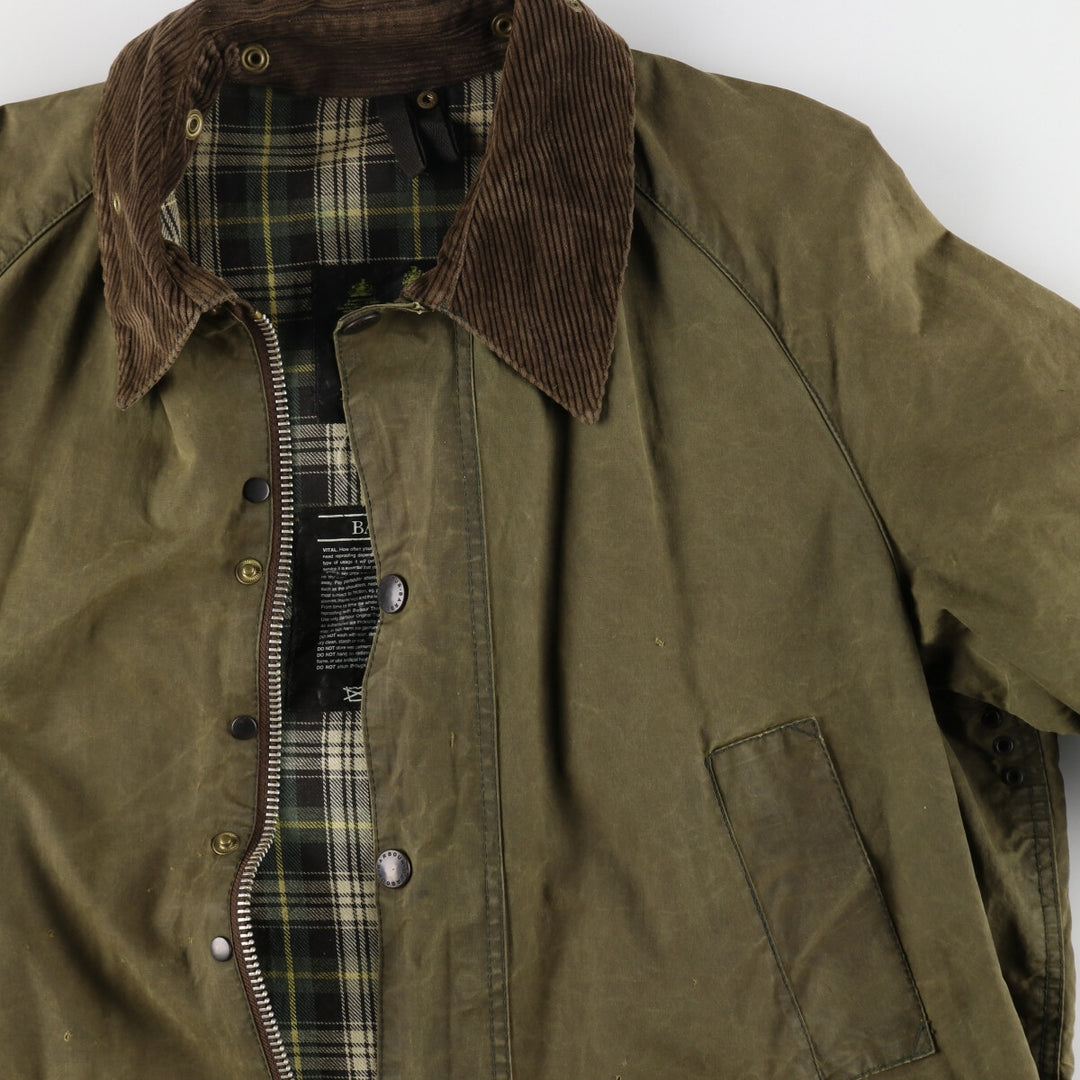 80s-90'S Barbour Bedale Old 3 Warrant Waxed Cotton Oiled Jacket Made in England C42 Men's L Size Vintage /evb007778