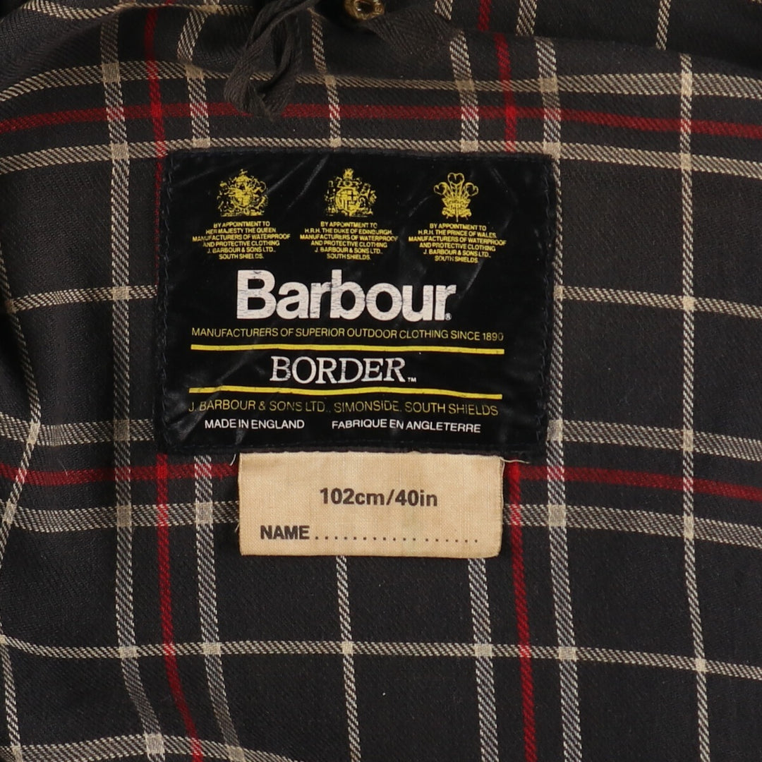 Barbour BORDER 3 Warrant Badged Waxed Cotton Oiled Jacket Made in the UK C40 Men's M size /evb007783