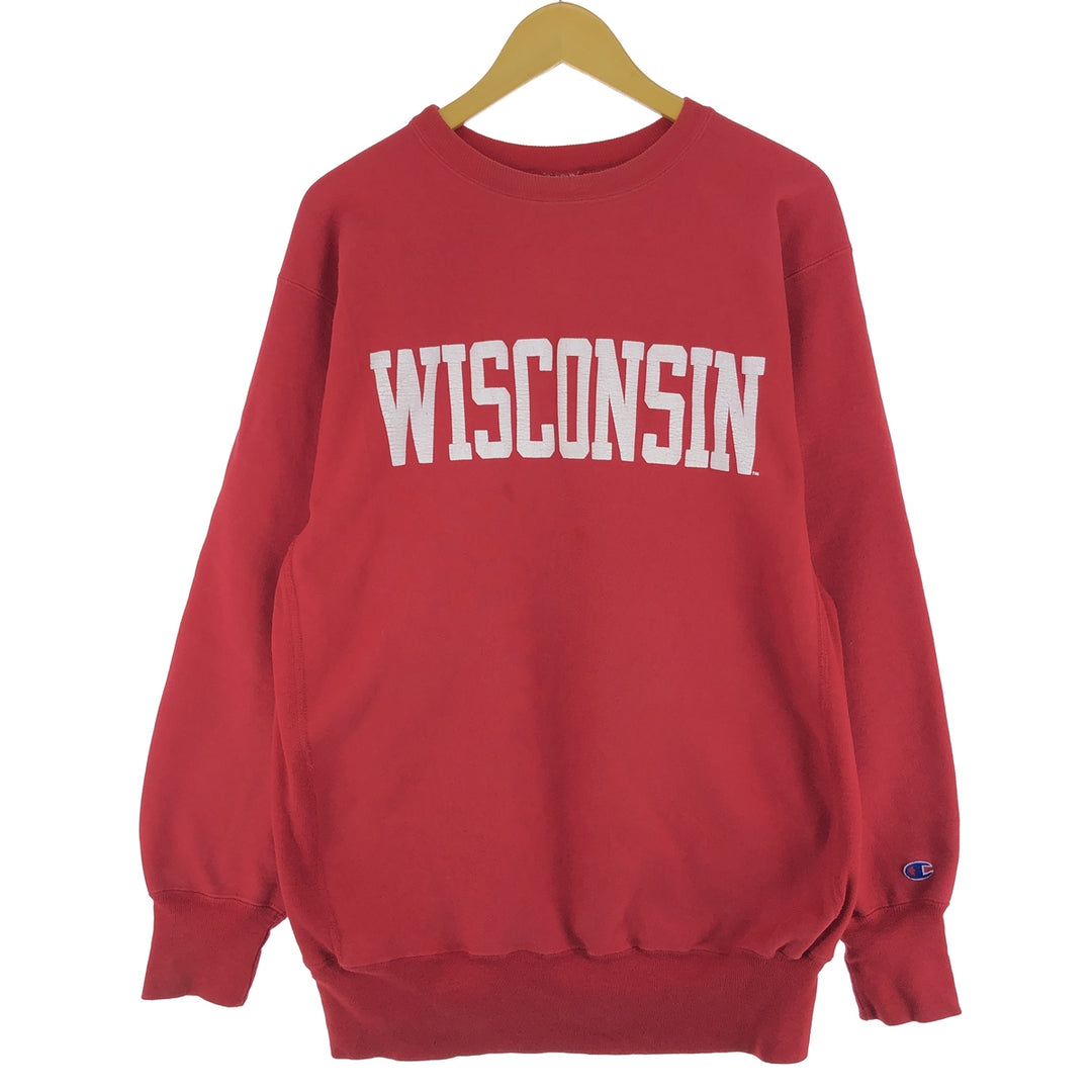 90'S Champion Reverse Weave University of Wisconsin College Sweatshirt, Made in USA, Men's XXL /evb007820