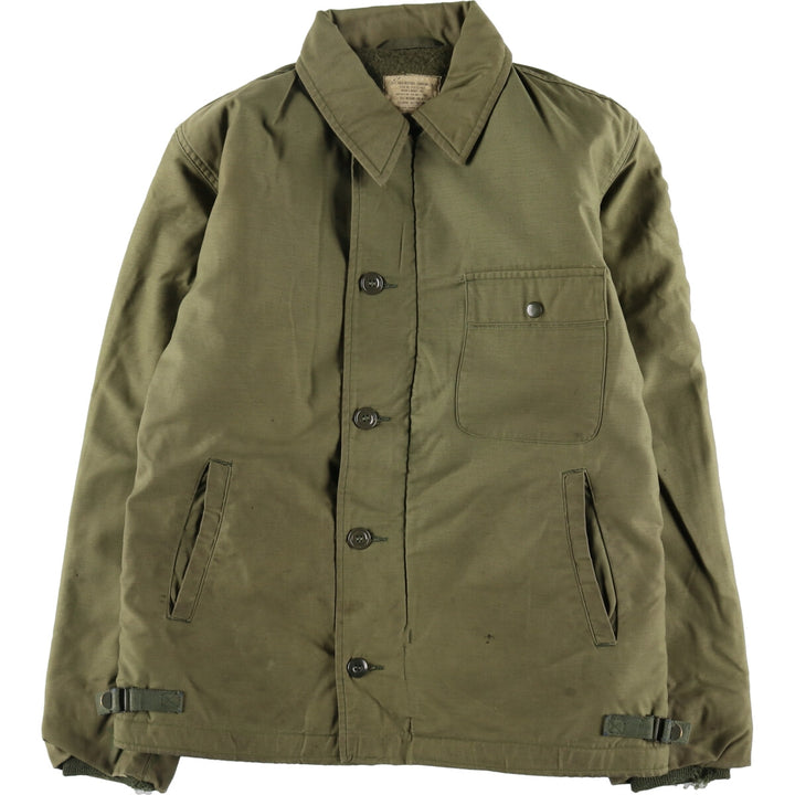 1970'S US Military A-2 Deck Jacket, Made in USA, Medium (38-40), Men's Size M, Vintage unclear Khaki type sage green Vintage Second Hand