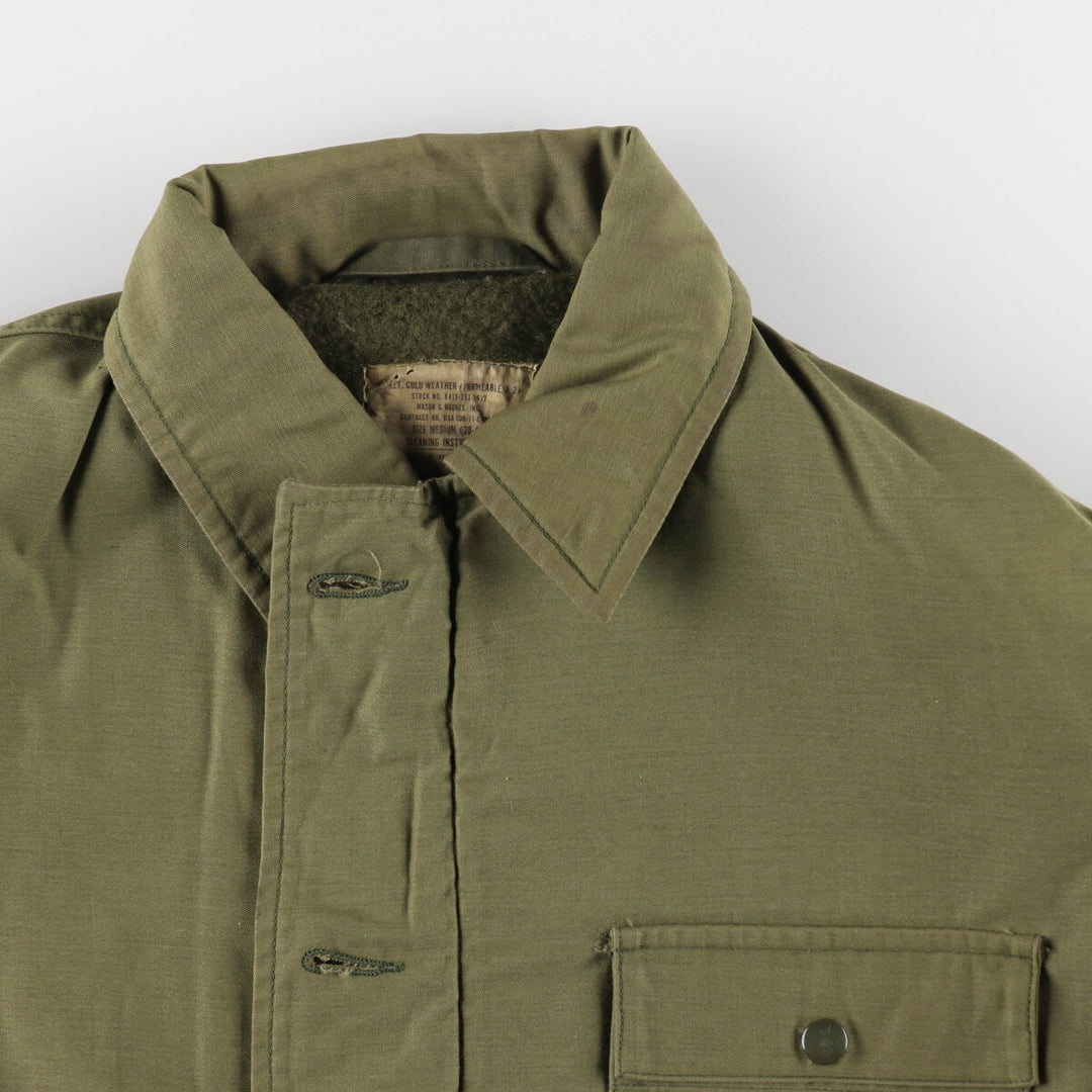 1970'S US Military A-2 Deck Jacket, Made in USA, Medium (38-40), Men's Size M, Vintage unclear Khaki type sage green Vintage Second Hand