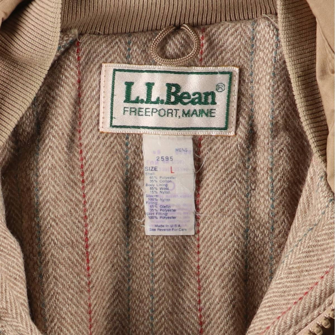 Vintage 1980'S LLBean Storm Coat, padded coat, made in the USA, men's size L polyester Beige type Vintage Second Hand