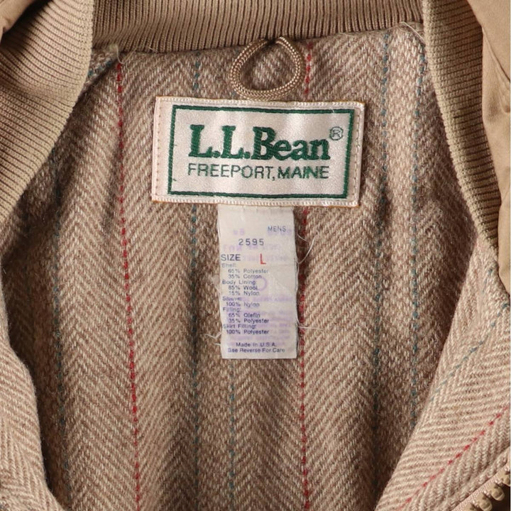 Vintage 1980'S LLBean Storm Coat, padded coat, made in the USA, men's size L polyester Beige type Vintage Second Hand