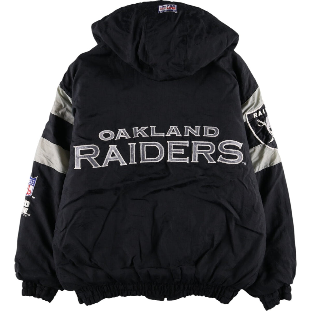 90'S LOGO ATHLETICO NFL Los Angeles Raiders padded hoodie puffer jacket men's XL equivalent vintage /evb007846