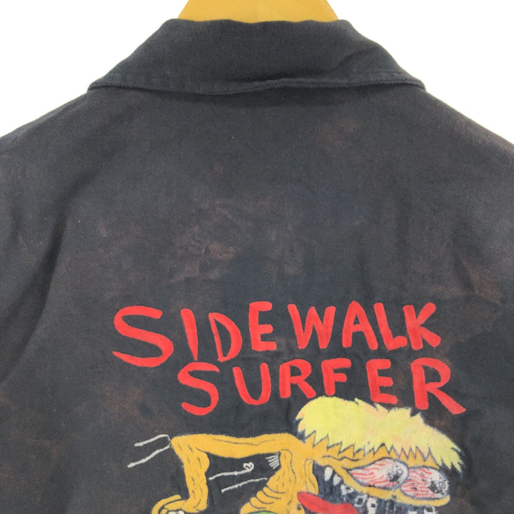 SIDEWALK SURFER Back Embroidery Zip-up Jacket Men's S Size /evb007848