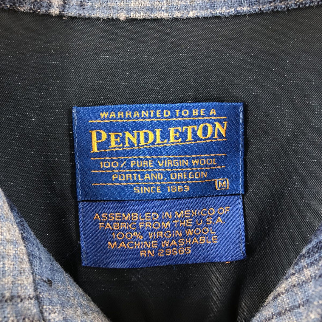 Pendleton PENDLETON Board Shirt Ombre Check Open Collar Wool Box Shirt Men's M Size /evb007851