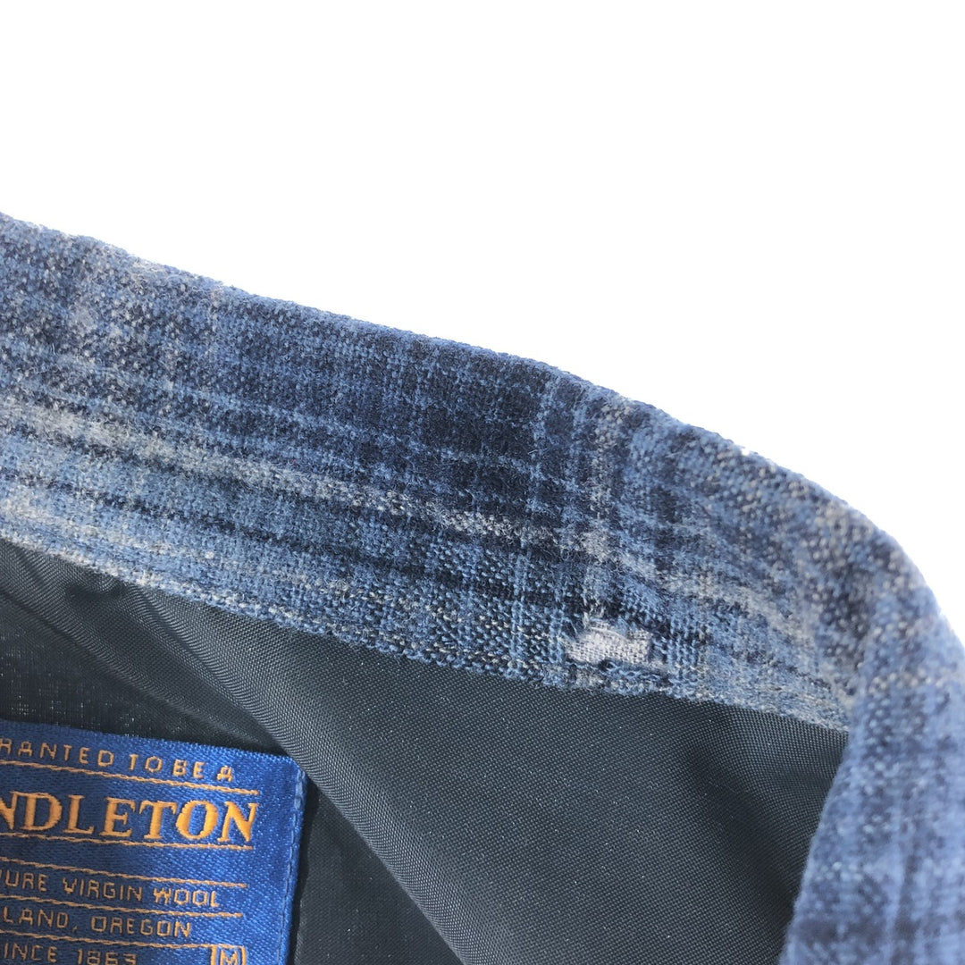 Pendleton PENDLETON Board Shirt Ombre Check Open Collar Wool Box Shirt Men's M Size /evb007851